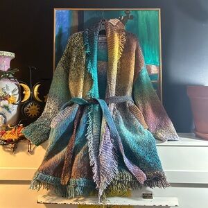 Anthropologie Greylin Fringed tie Cardigan Size XL Pre Owned